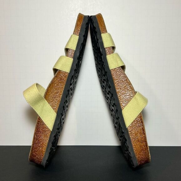 Womens BIRKIS by Birkenstock Yellow Three Strap Sandals / Size 10 - Picture 6 of 8